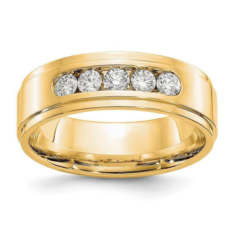 14ky True Origin Lab Grown SI-VS Colorless Diamond Polished Step Edge Band - Seattle Gold Grillz
