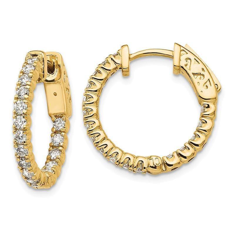 14ky True Origin Lab Grown VS-SI, D E F, Diamond Hoop with Safety Clasp - Seattle Gold Grillz