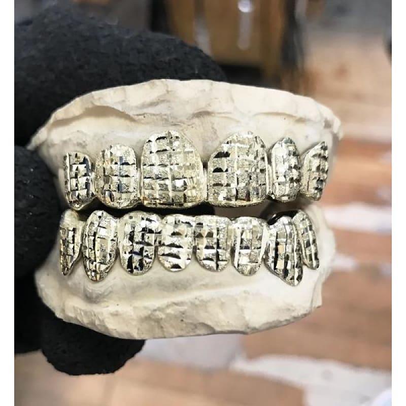 14pc Gold Diamond Dust Grillz - Seattle Gold Grillz