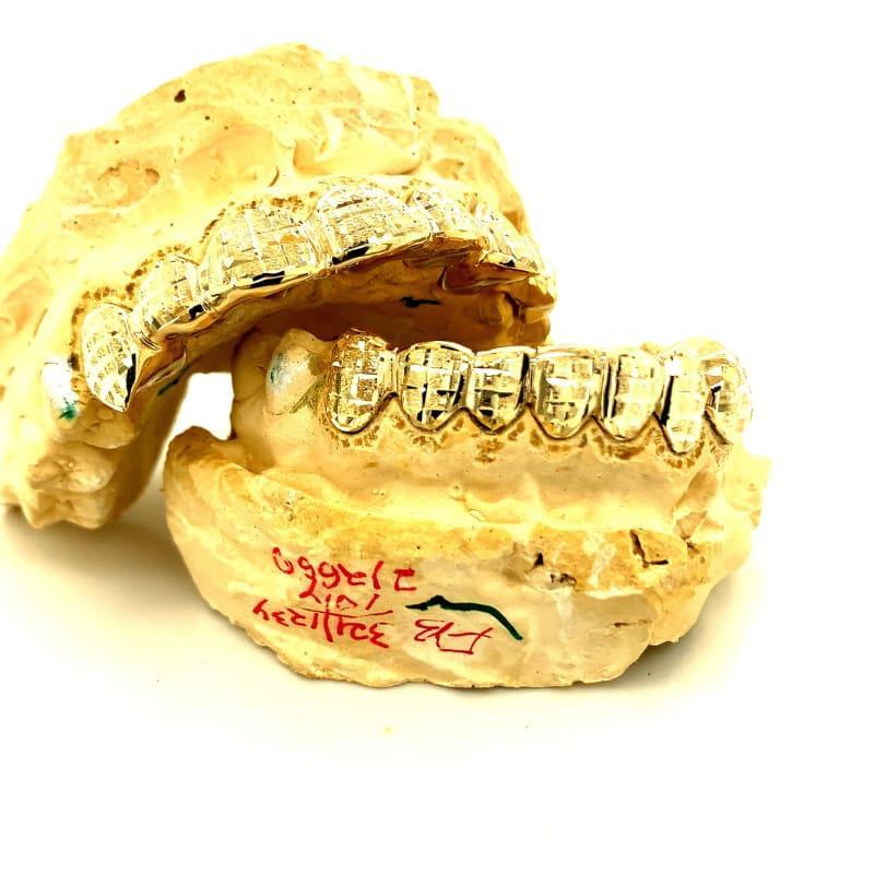 14pc Gold Dusted Bricks Grillz - Seattle Gold Grillz