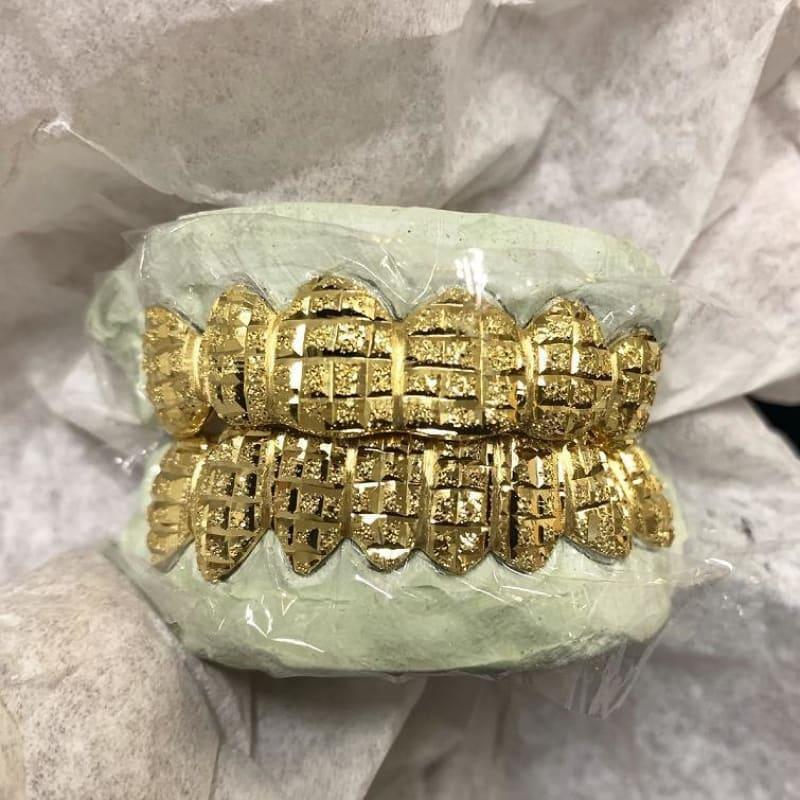 14pc Gold Dusted Bricks Grillz - Seattle Gold Grillz