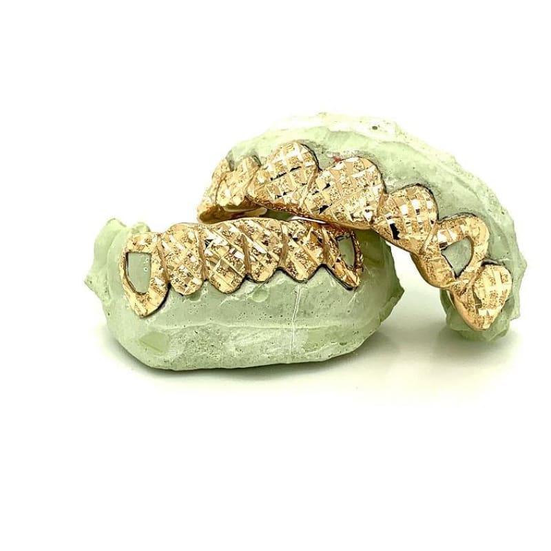 14pc Gold Snowflake Open Face Grillz - Seattle Gold Grillz