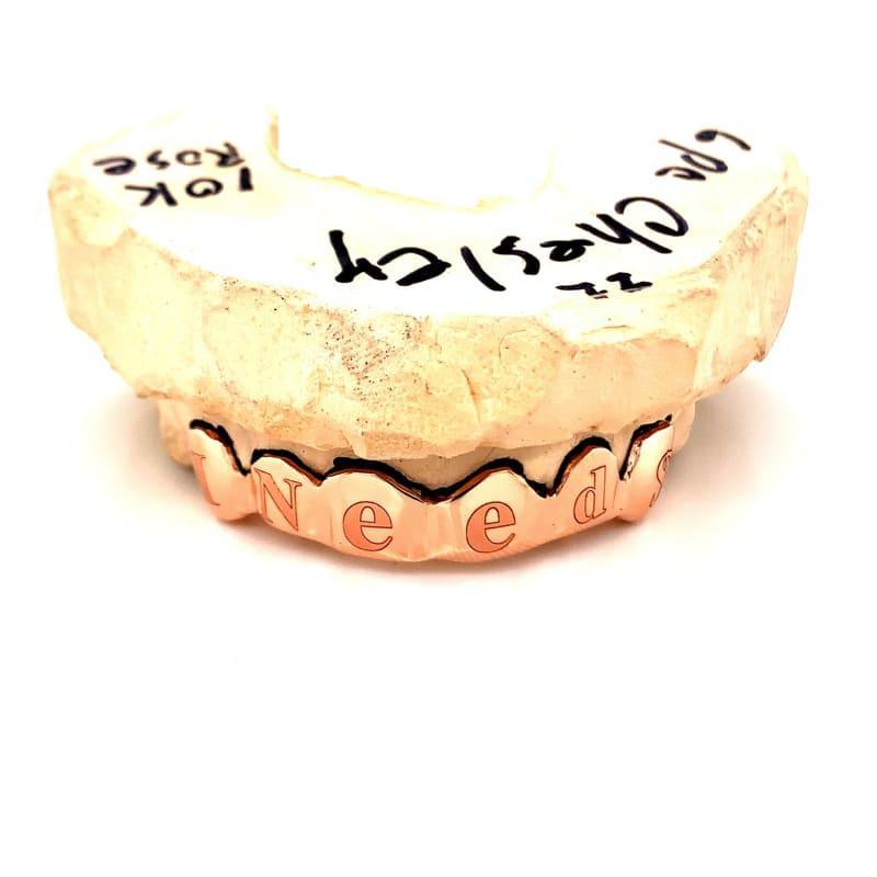 14pc Rose Gold Letters Grillz - Seattle Gold Grillz
