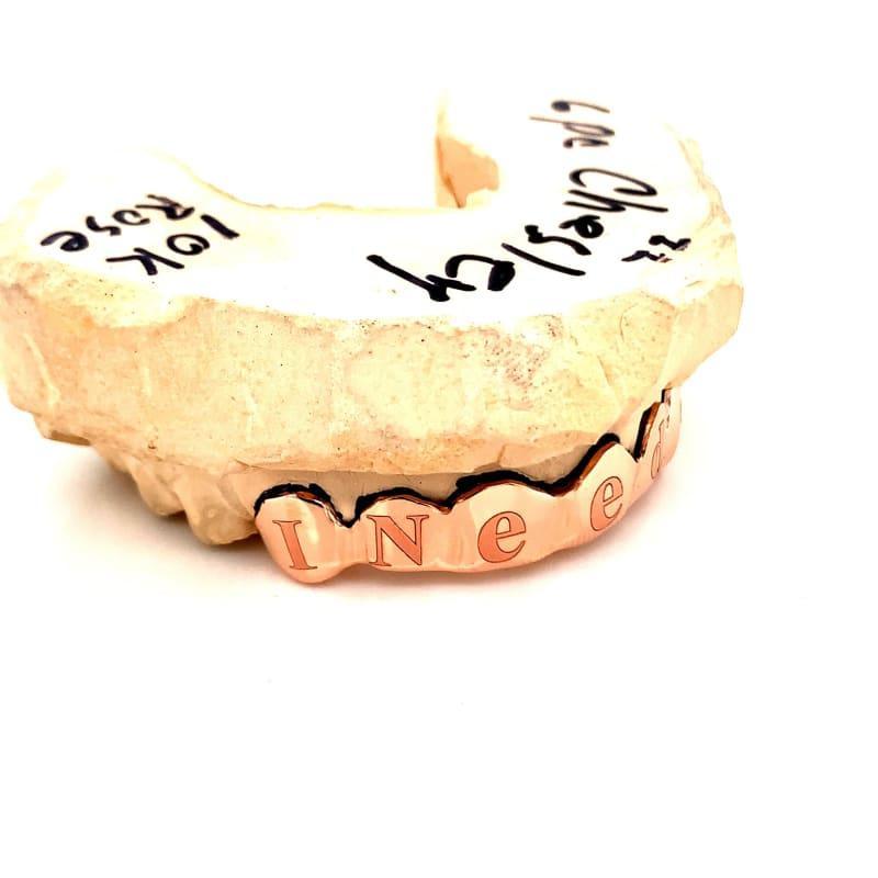14pc Rose Gold Letters Grillz - Seattle Gold Grillz