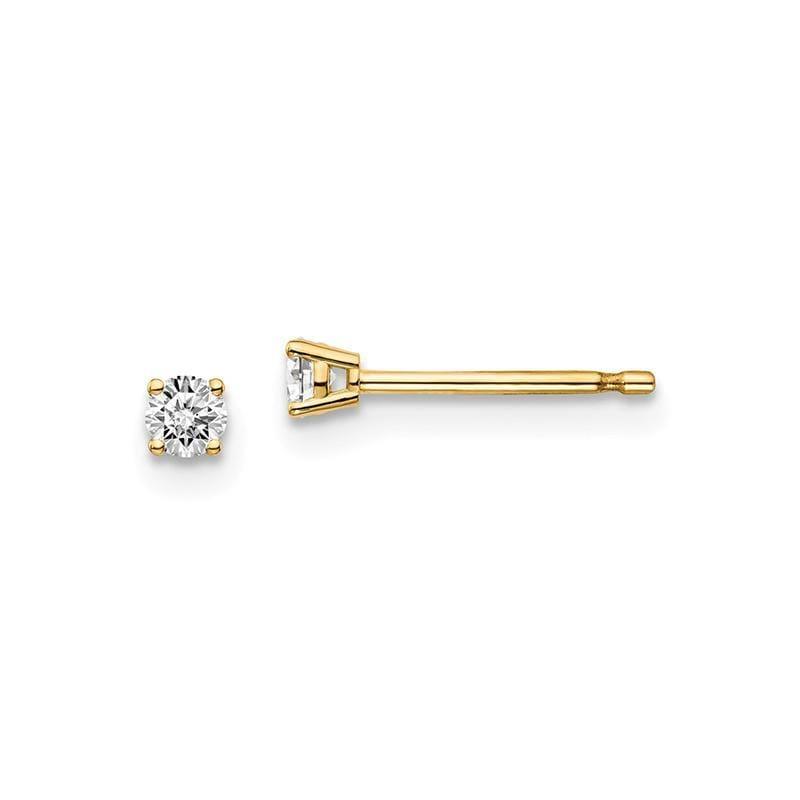 14y .10ct. I1 J-K Diamond Stud Push-on Post Earrings - Seattle Gold Grillz