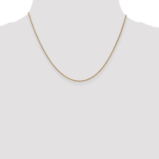 14k 1mm Solid Polished Spiga Chain