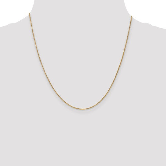 14k 1mm Solid Polished Spiga Chain