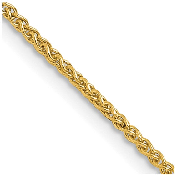 14k 1mm Solid Polished Spiga Chain