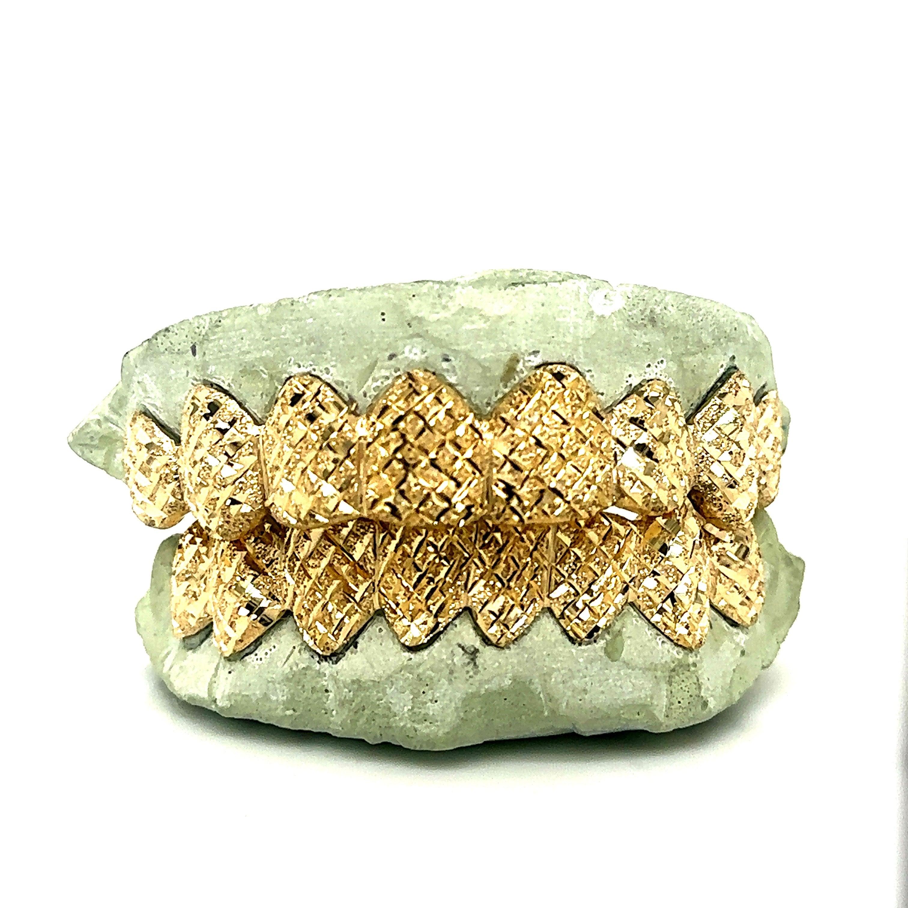 16pc Gold Basketball Net Cut Grillz - Seattle Gold Grillz