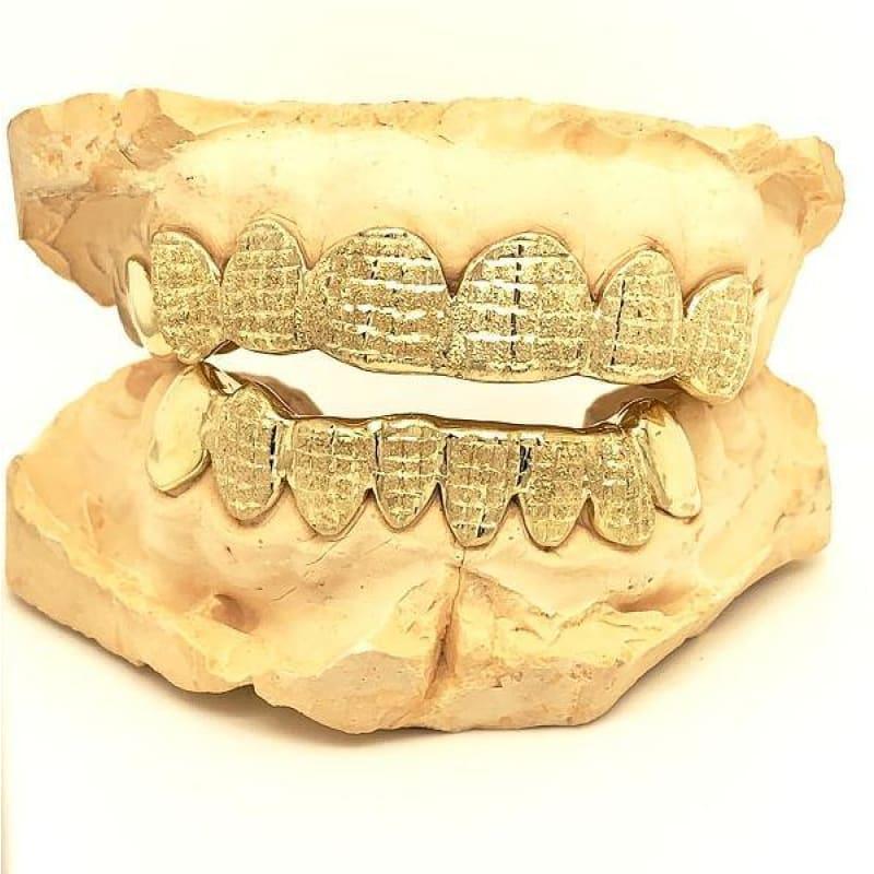 16pc Gold Dusted Bricks Grillz - Seattle Gold Grillz