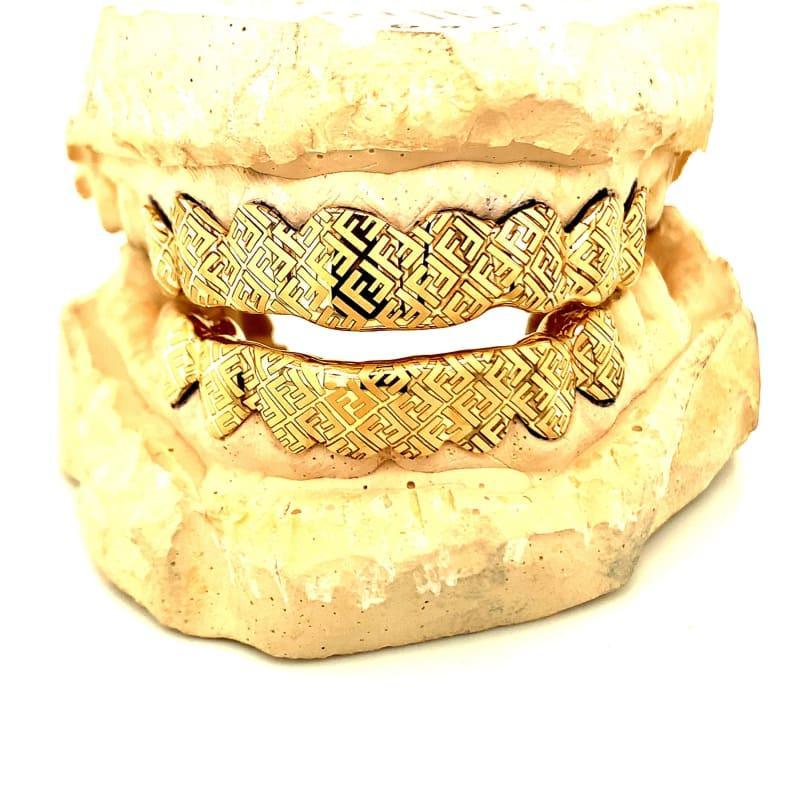 16pc Gold Fendi Grillz Set - Seattle Gold Grillz