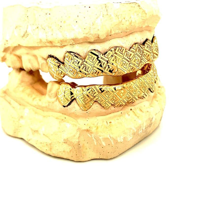 16pc Gold Fendi Grillz Set - Seattle Gold Grillz