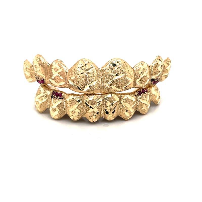 16pc Gold Figure 8 Ruby Grillz - Seattle Gold Grillz