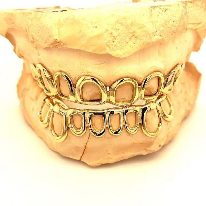 16pc Gold Open Face Grillz - Seattle Gold Grillz