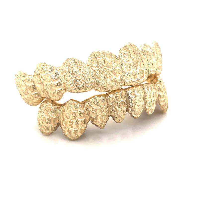16pc Gold Snakeskin Cut Grillz - Seattle Gold Grillz