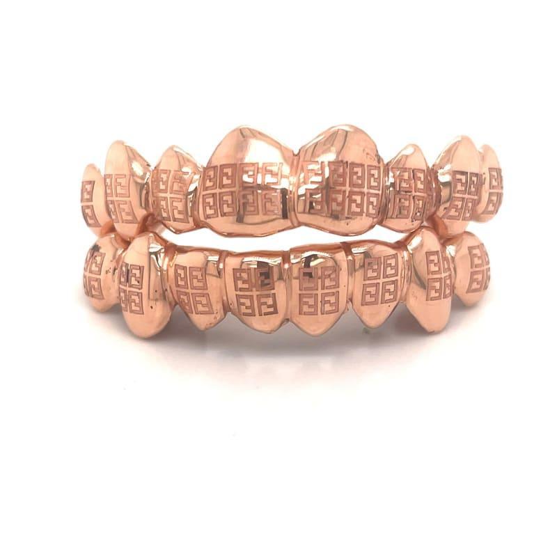 16pc Rose Gold Fendi Grillz - Seattle Gold Grillz