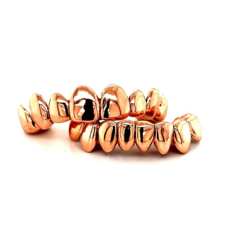 16pc Rose Gold Perm Cut Grillz - Seattle Gold Grillz