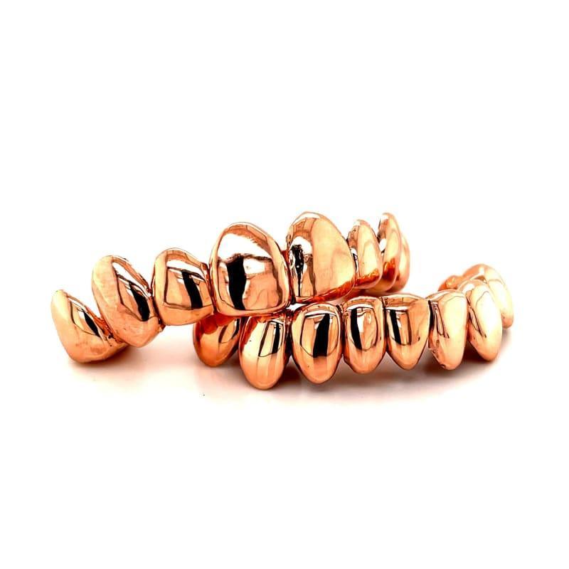 16pc Rose Gold Perm Cut Grillz - Seattle Gold Grillz