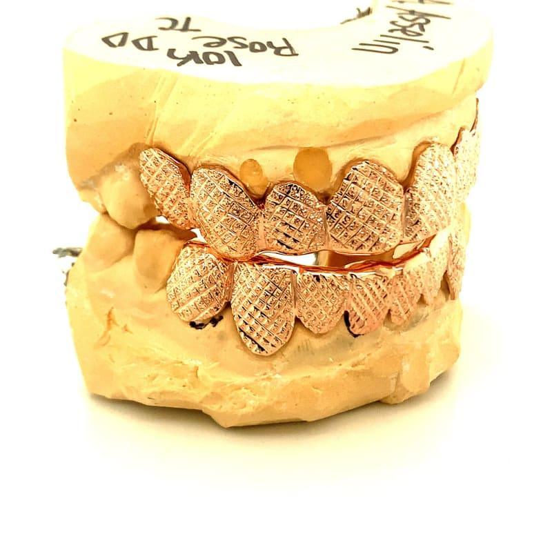 16pc Rose Gold Snowflake Grillz - Seattle Gold Grillz