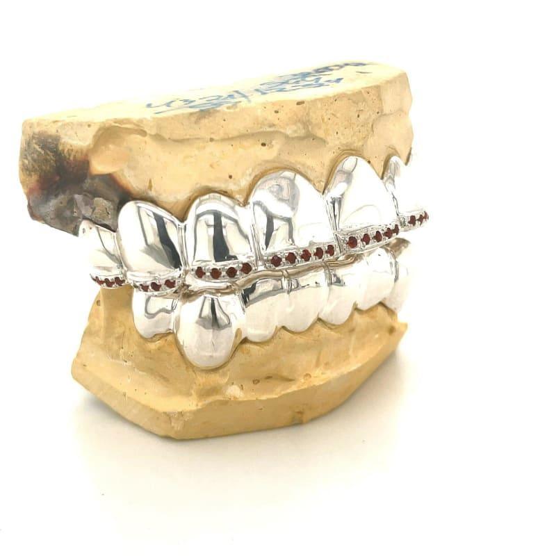 16pc Silver Birthstone Tipped Grillz - Seattle Gold Grillz