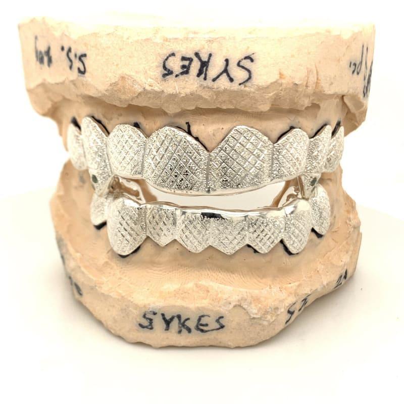 16pc Silver Ice Chip Birthstone Grillz - Seattle Gold Grillz