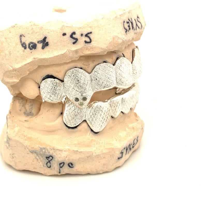 16pc Silver Ice Chip Birthstone Grillz - Seattle Gold Grillz