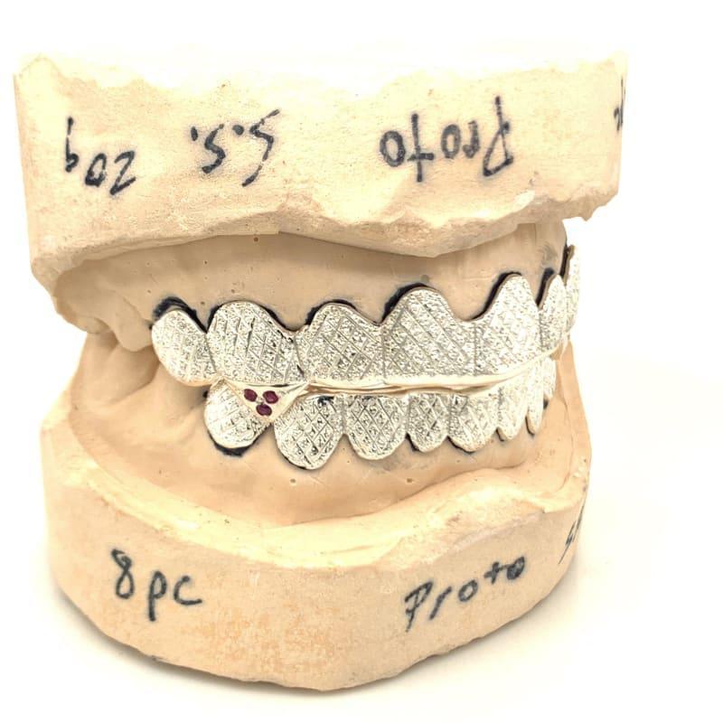 16pc Silver Ice Chip Birthstone Grillz - Seattle Gold Grillz