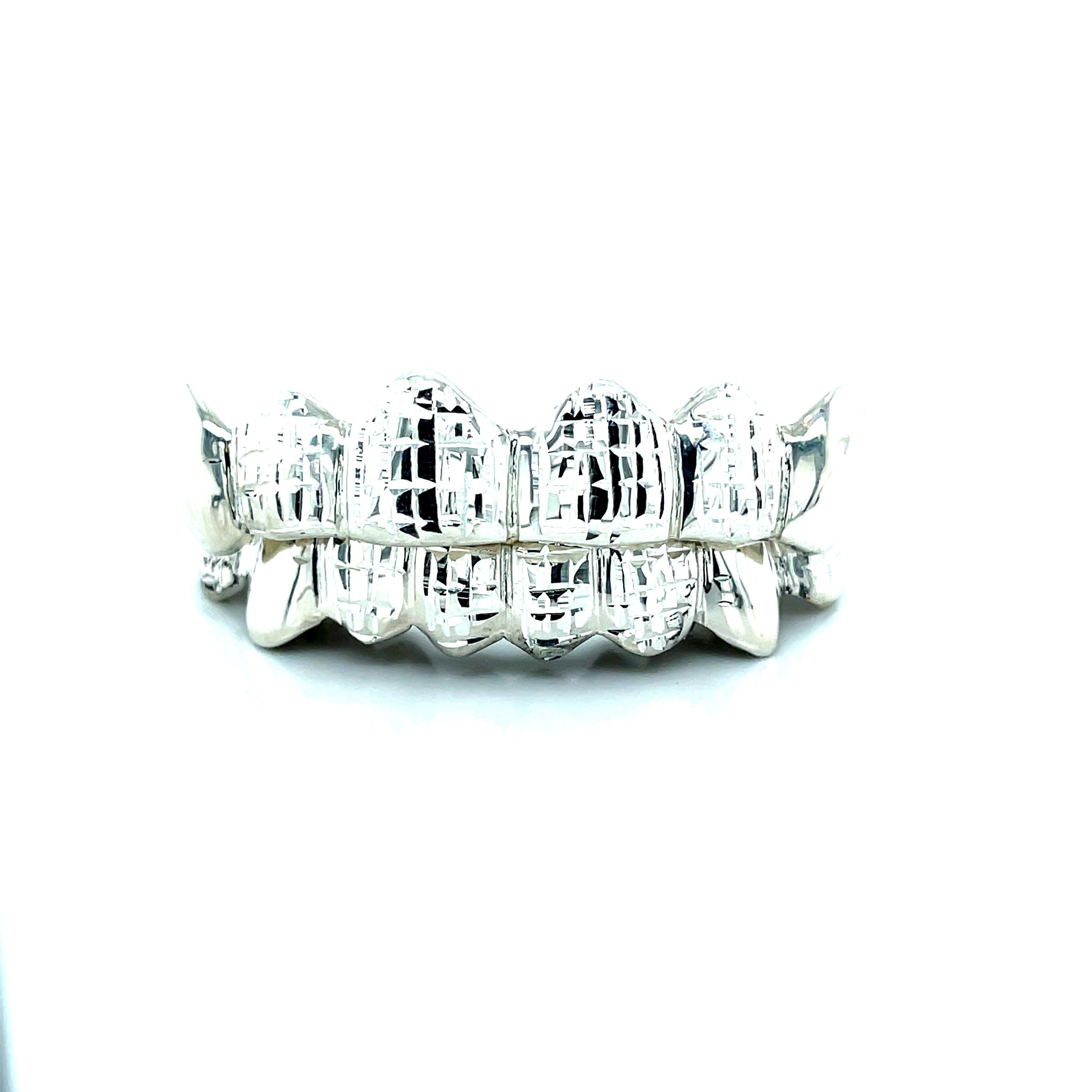 16pc Silver Princess Cut Grillz - Seattle Gold Grillz