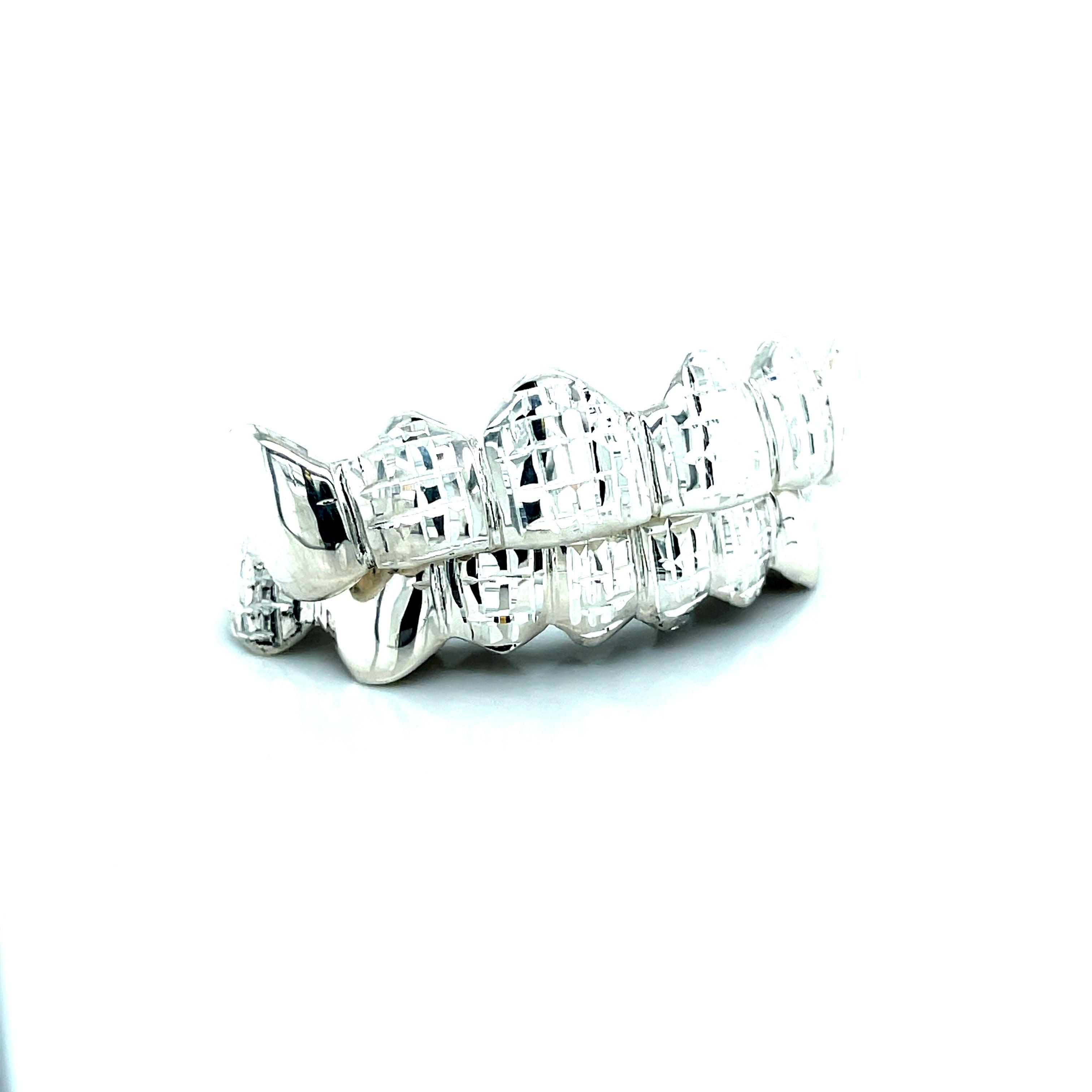 16pc Silver Princess Cut Grillz - Seattle Gold Grillz