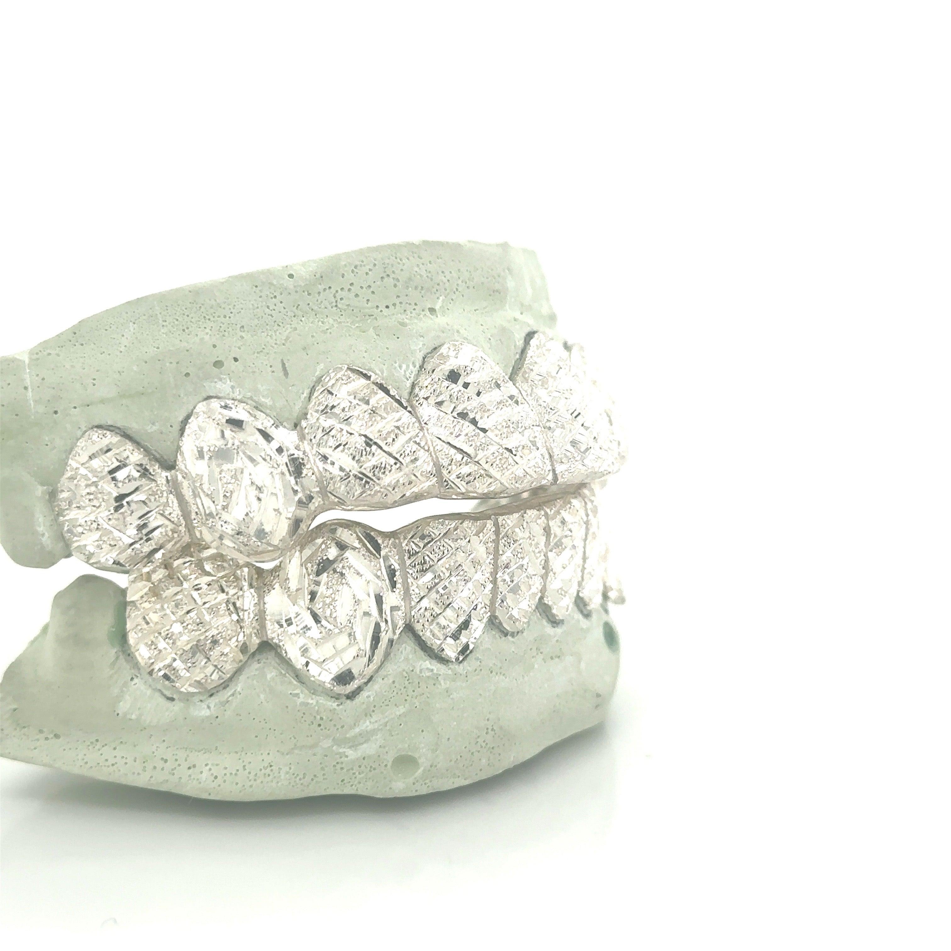 16pc Silver Snowflake Rose Grillz - Seattle Gold Grillz
