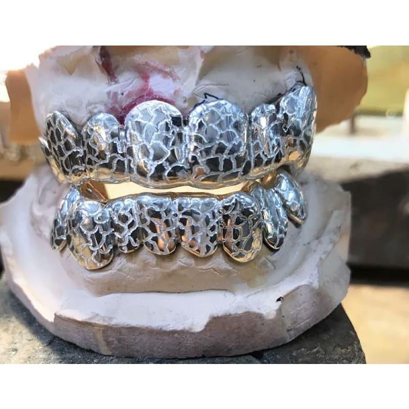 16pc Sterling Silver Gator Cut Grillz - Seattle Gold Grillz