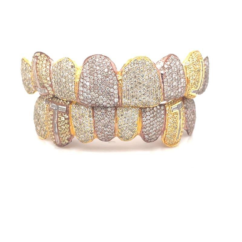 16pc Two Tone Honeycomb Grillz - Seattle Gold Grillz