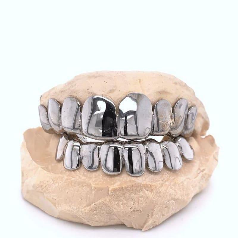 16pc White Gold Grillz Set - Seattle Gold Grillz