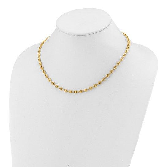 18K Polished Anchor Link Necklaces