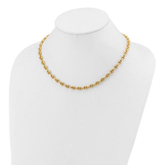 18K Polished Anchor Link Necklaces