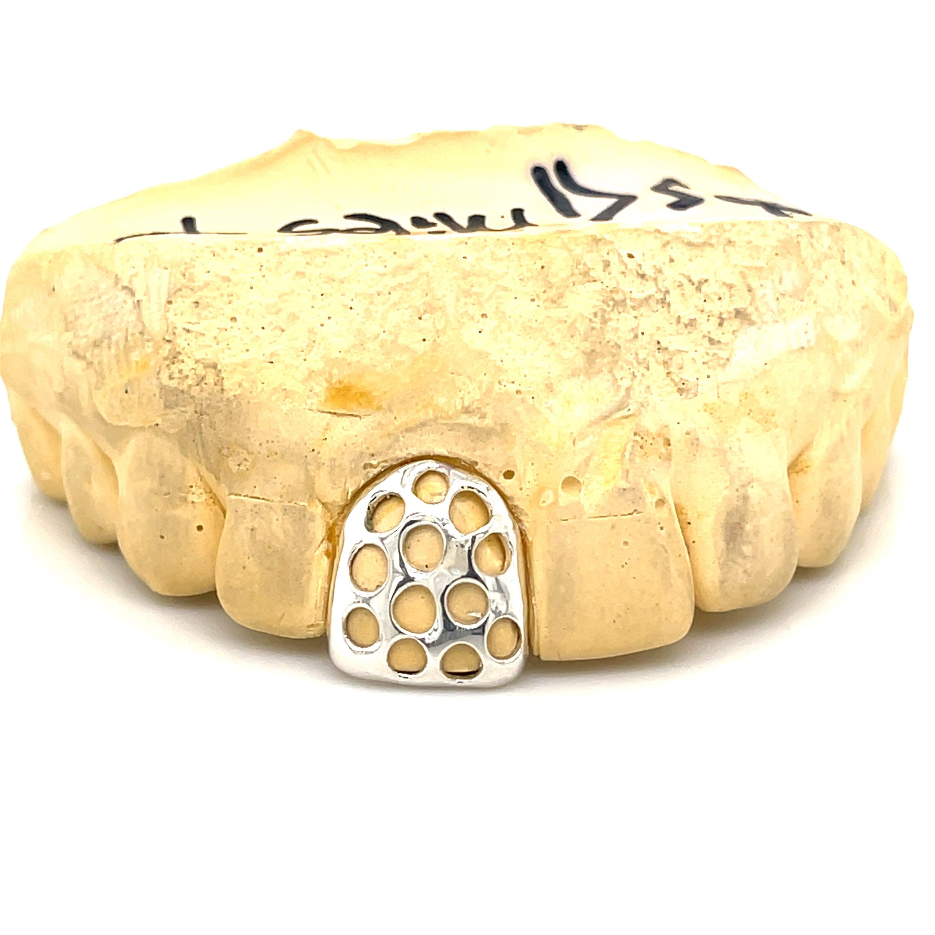 1pc Silver Cheese Grater Grillz - Seattle Gold Grillz