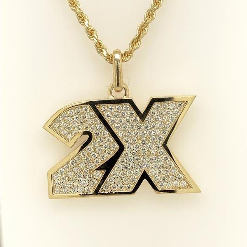 2 Letter VS Diamond Flooded Pendant - Seattle Gold Grillz