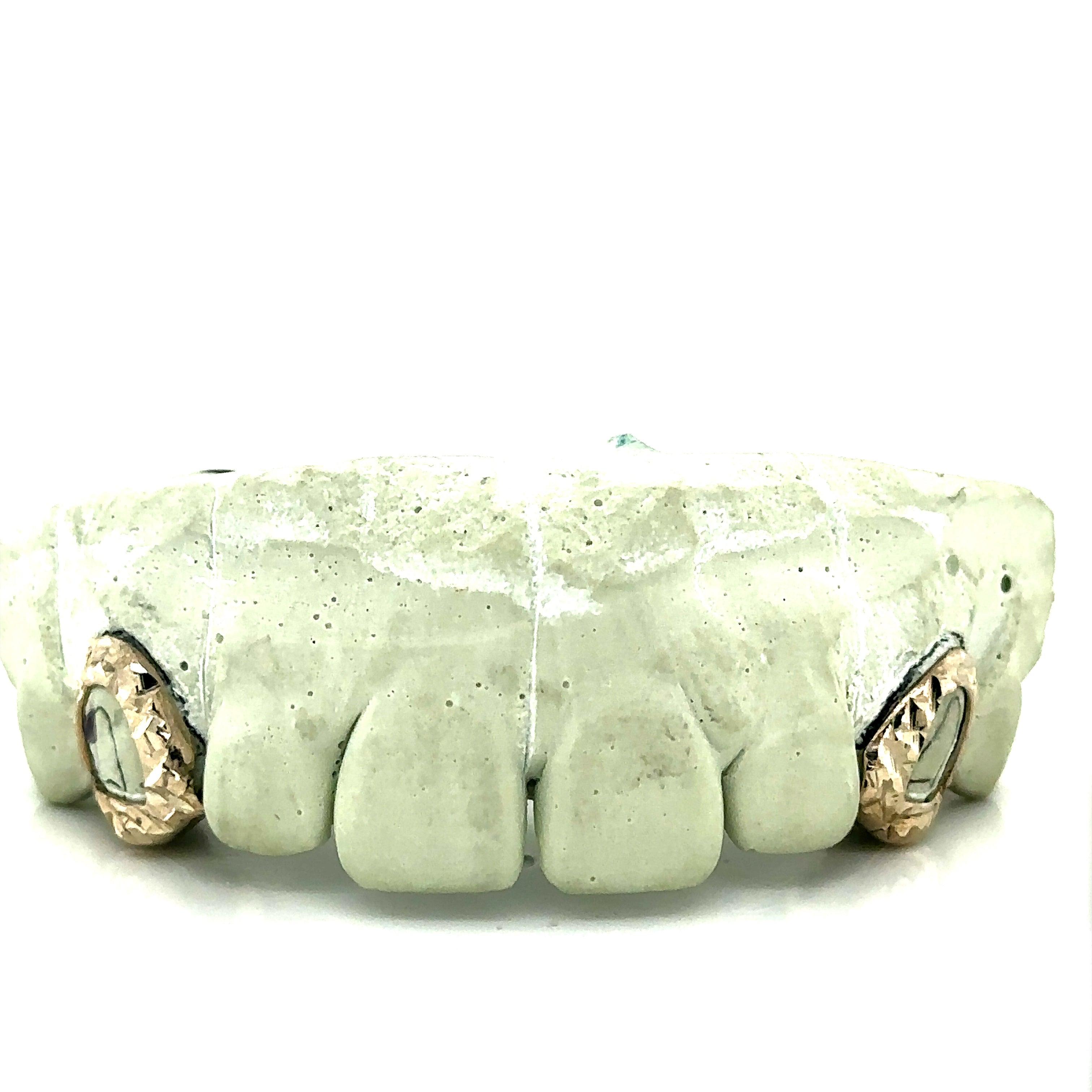 2pc Gold Open Face Trillion Cut Grillz