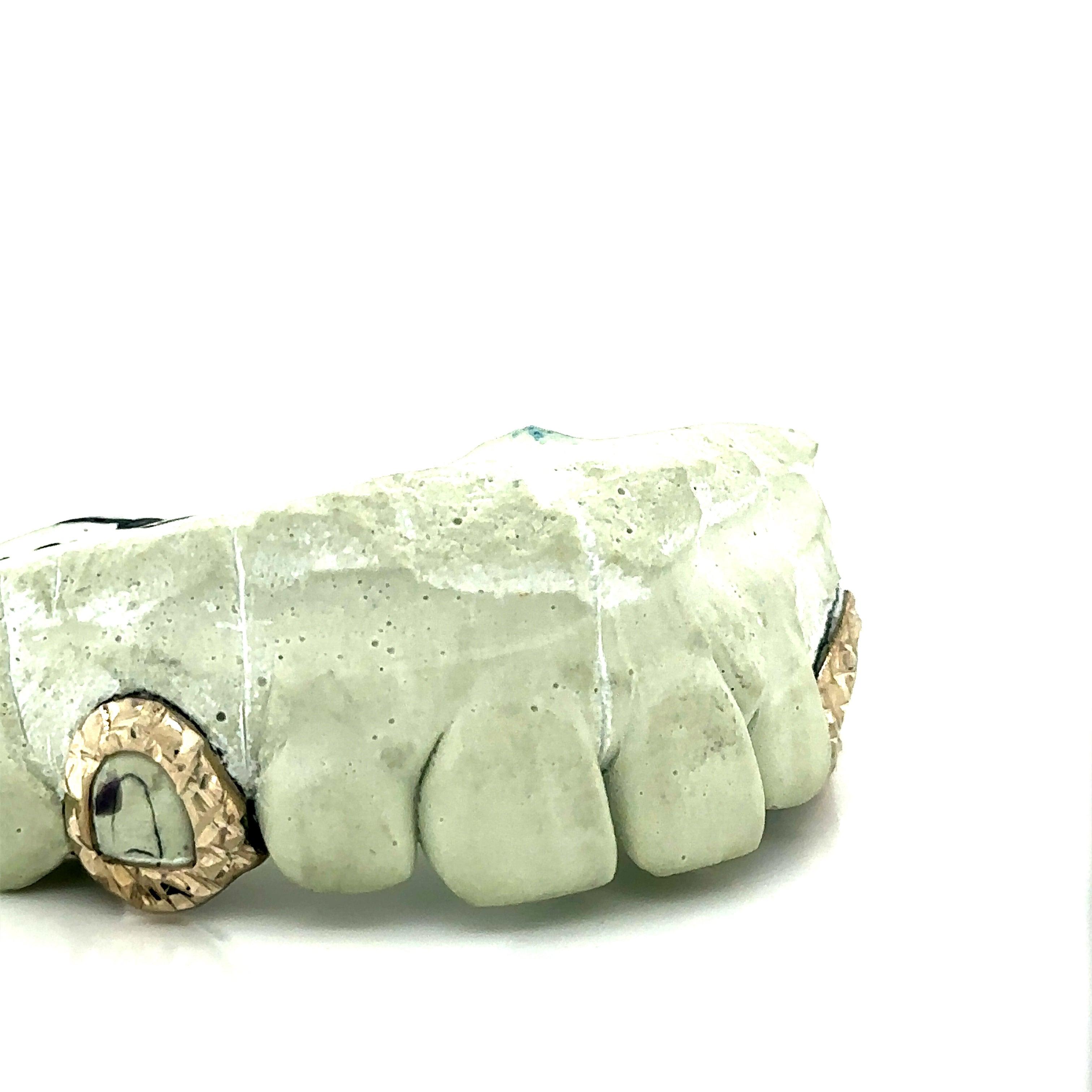 2pc Gold Open Face Trillion Cut Grillz