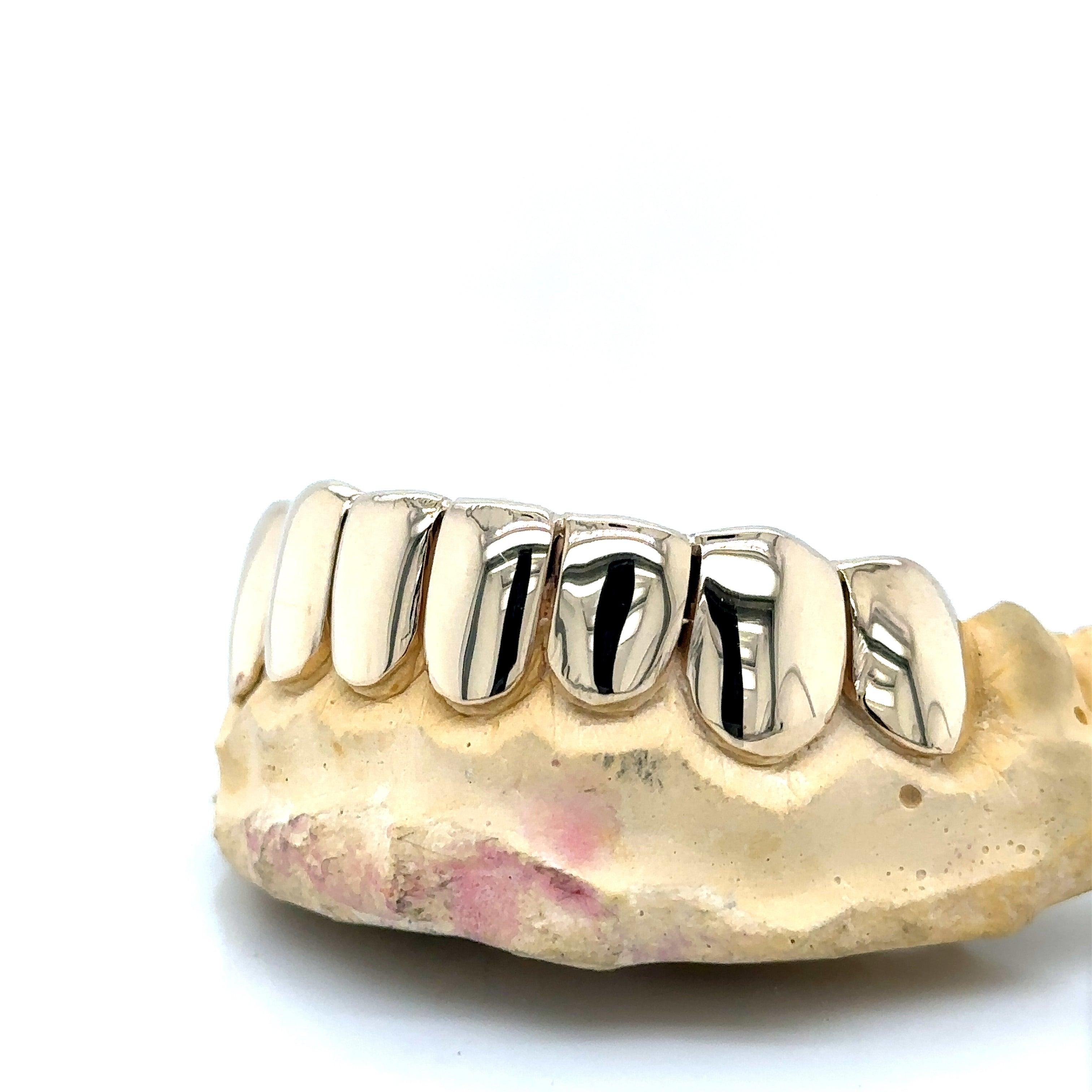 8pc Gold Perm Cut Bottom Grillz