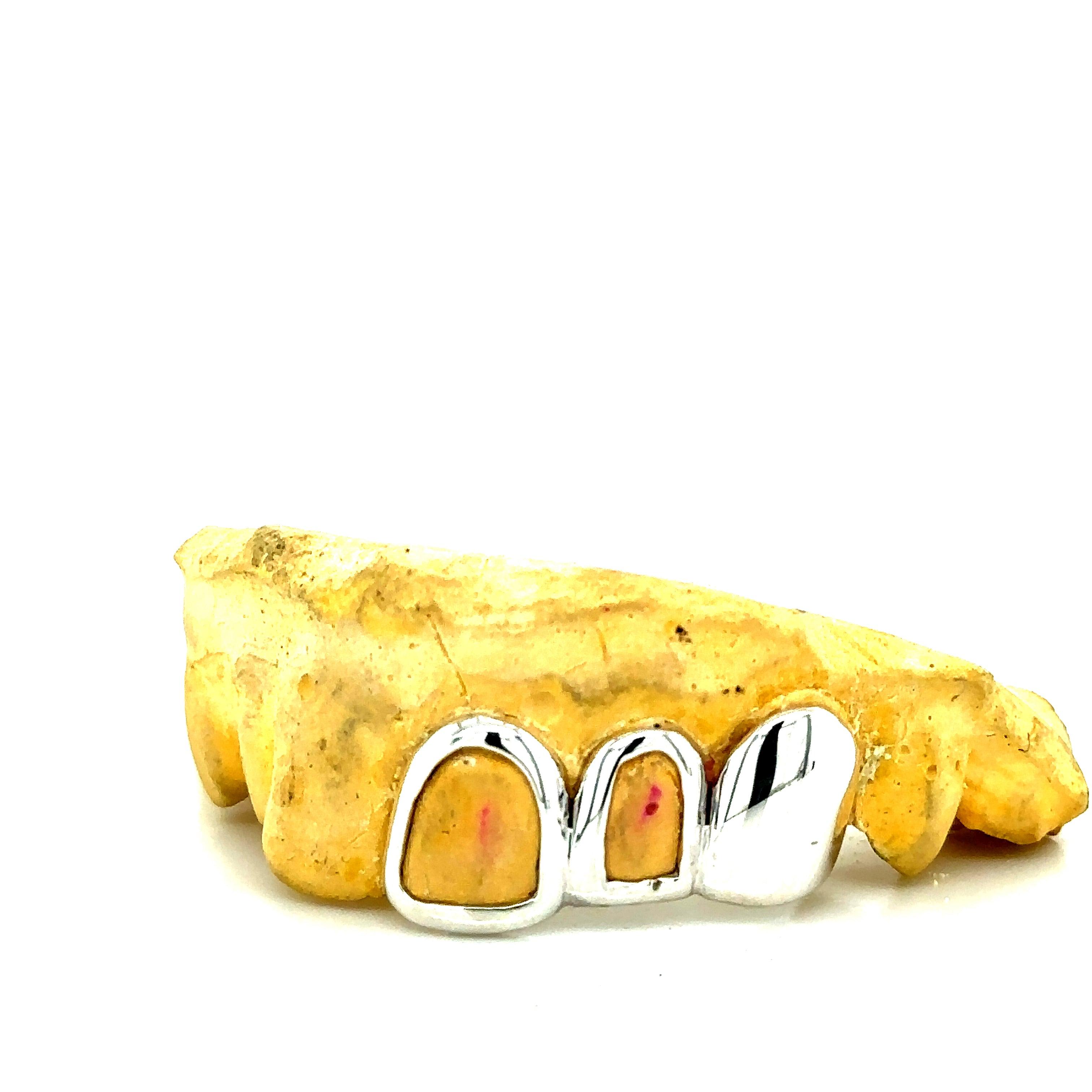 3pc Silver Open Face Grillz