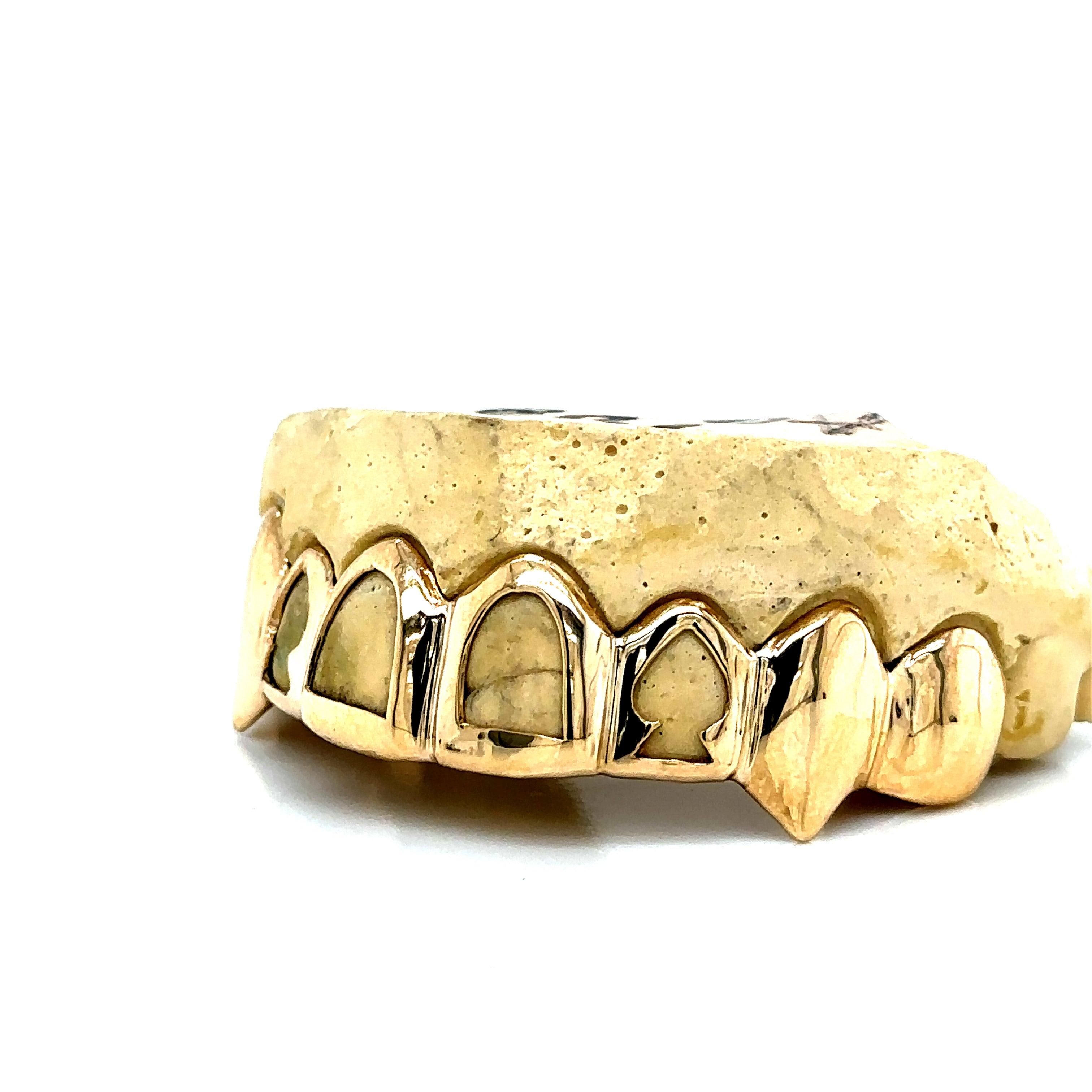 8pc Gold Open Face Spade Top Grillz
