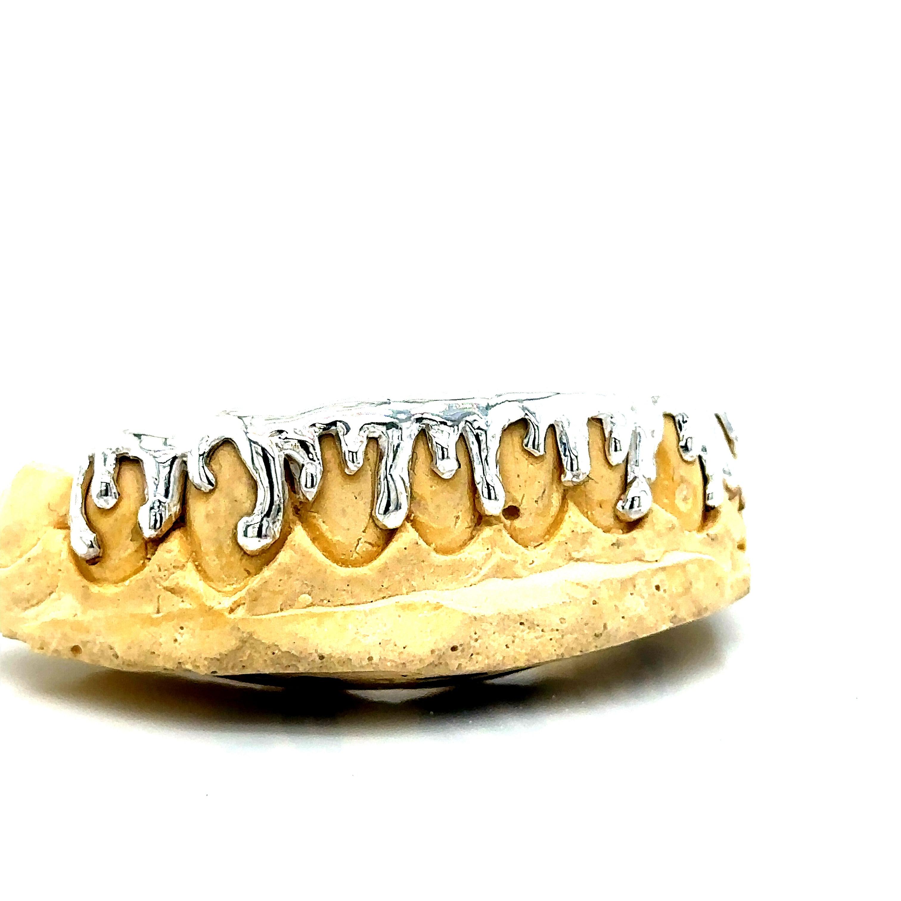 8pc Silver Drippage Bottom Grillz