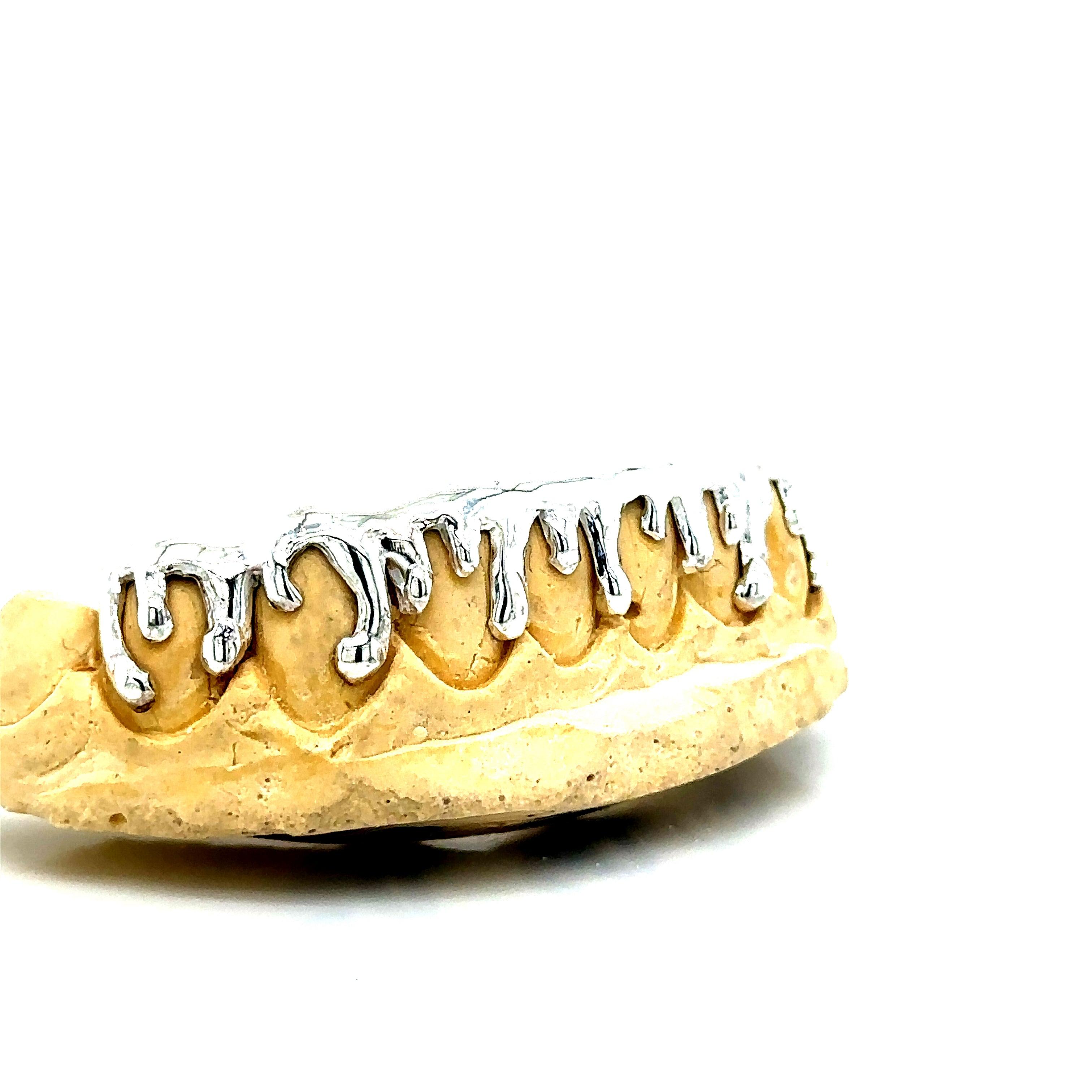 8pc Silver Drippage Bottom Grillz