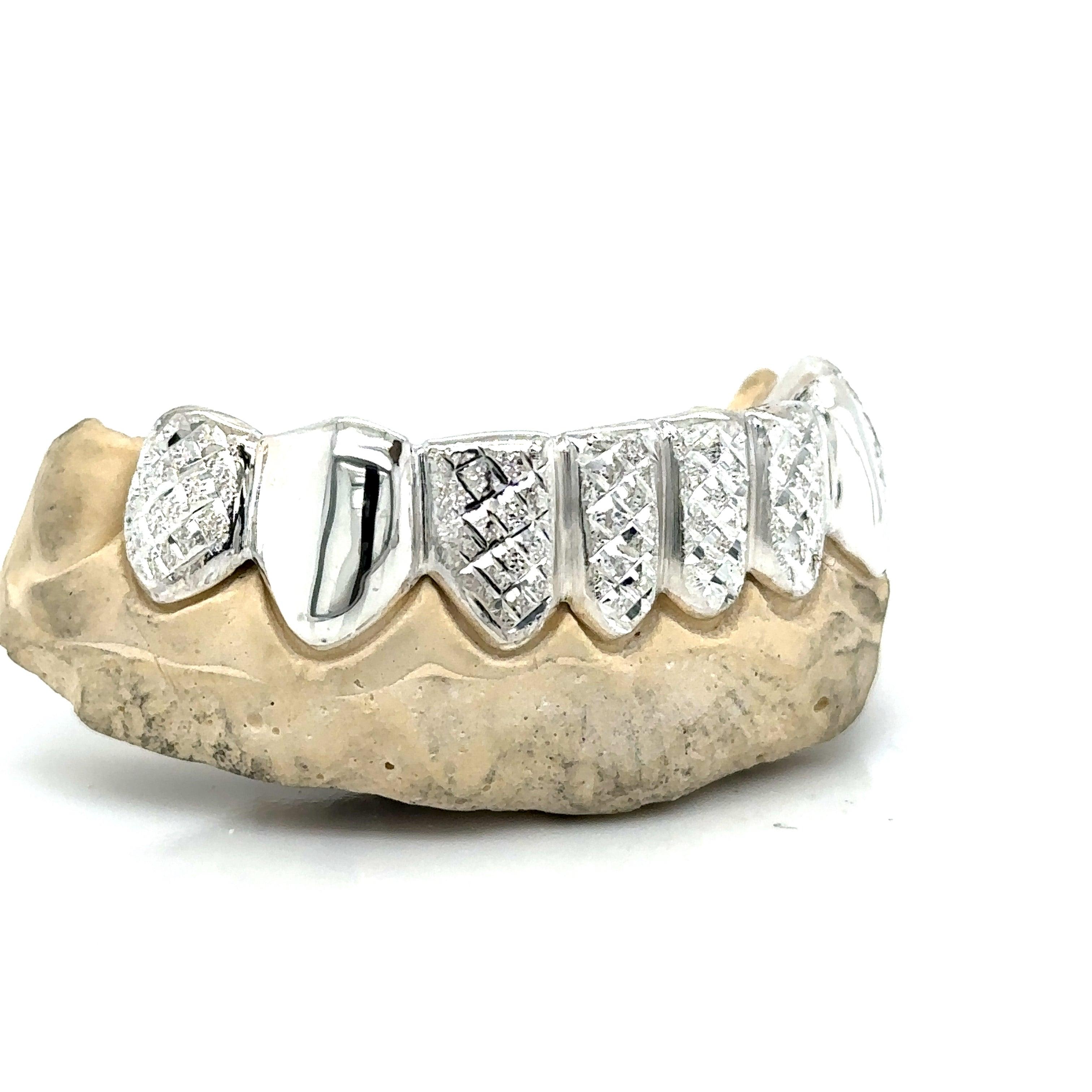 8pc Silver Snowflake Polished Grillz