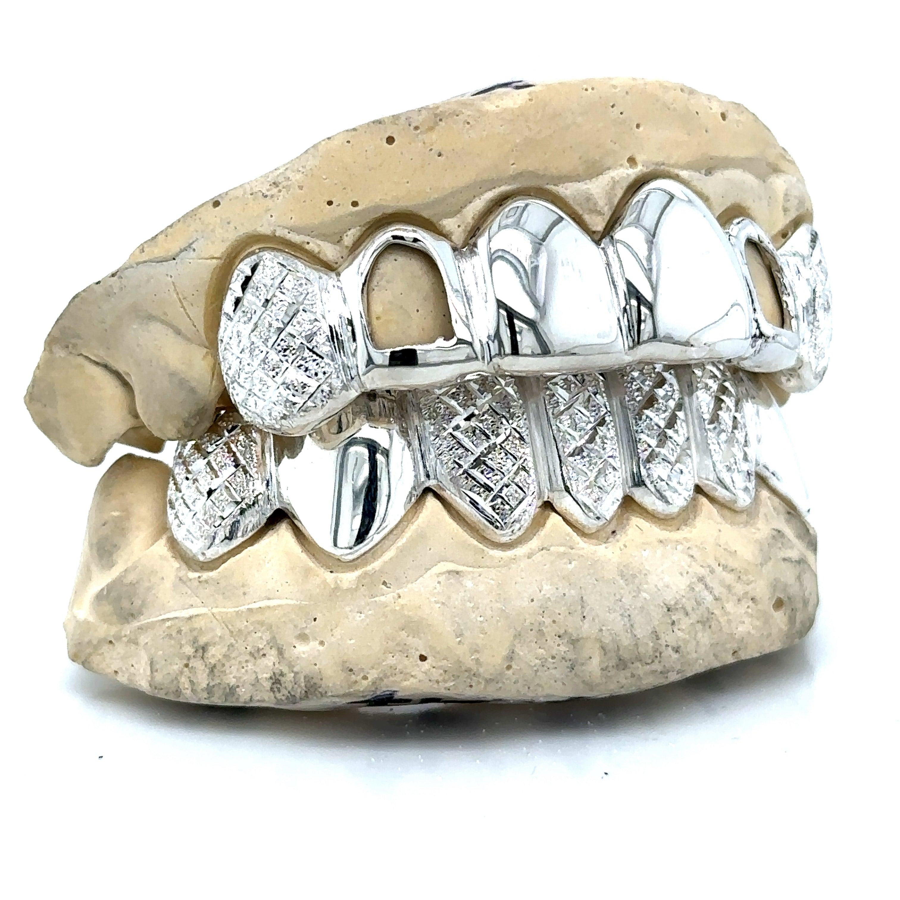 14pc Silver Snowflake Open Face Grillz