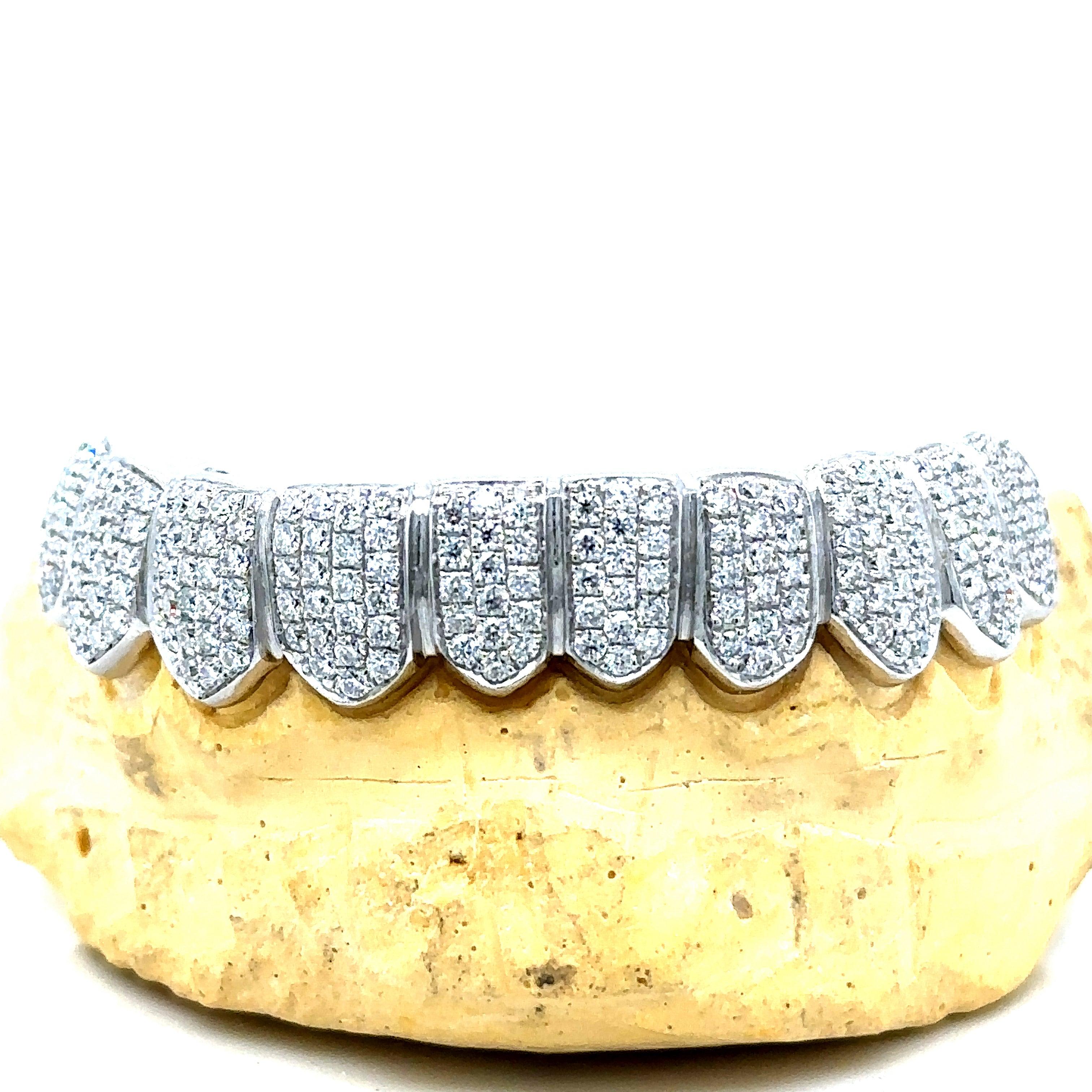 10pc Silver Moissanite Bottom Grillz