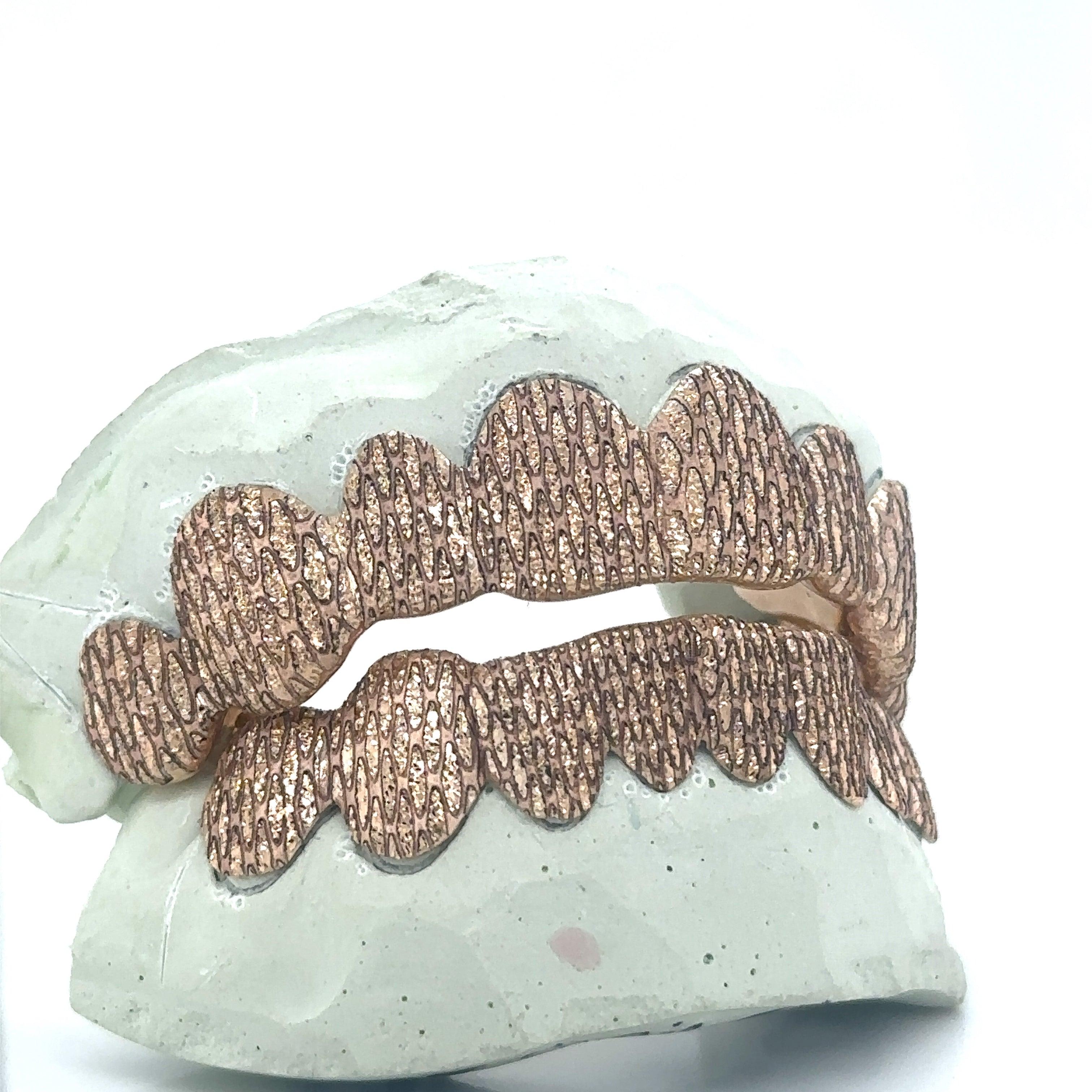 16pc Gold Snakeskin Print Grillz