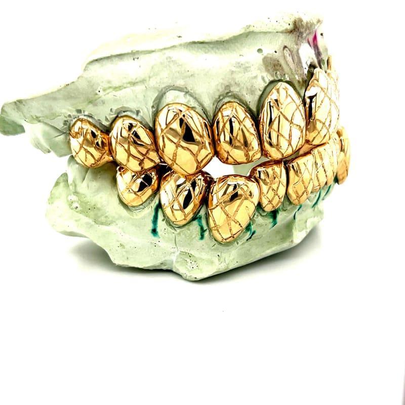 20pc Gold Cracked Egg Grillz - Seattle Gold Grillz