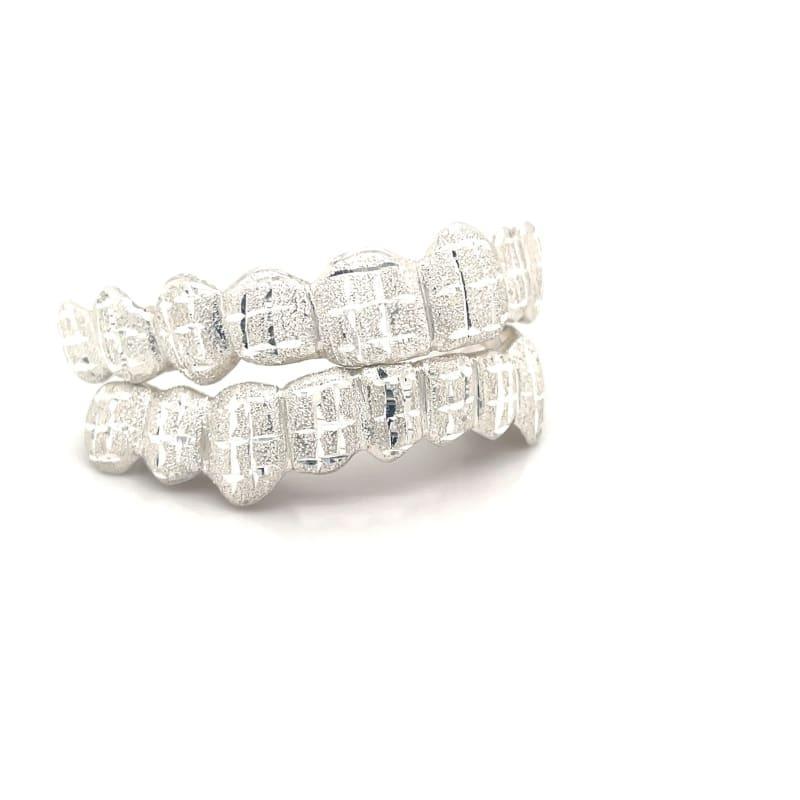 20pc Silver Dusted Bricks Grillz - Seattle Gold Grillz